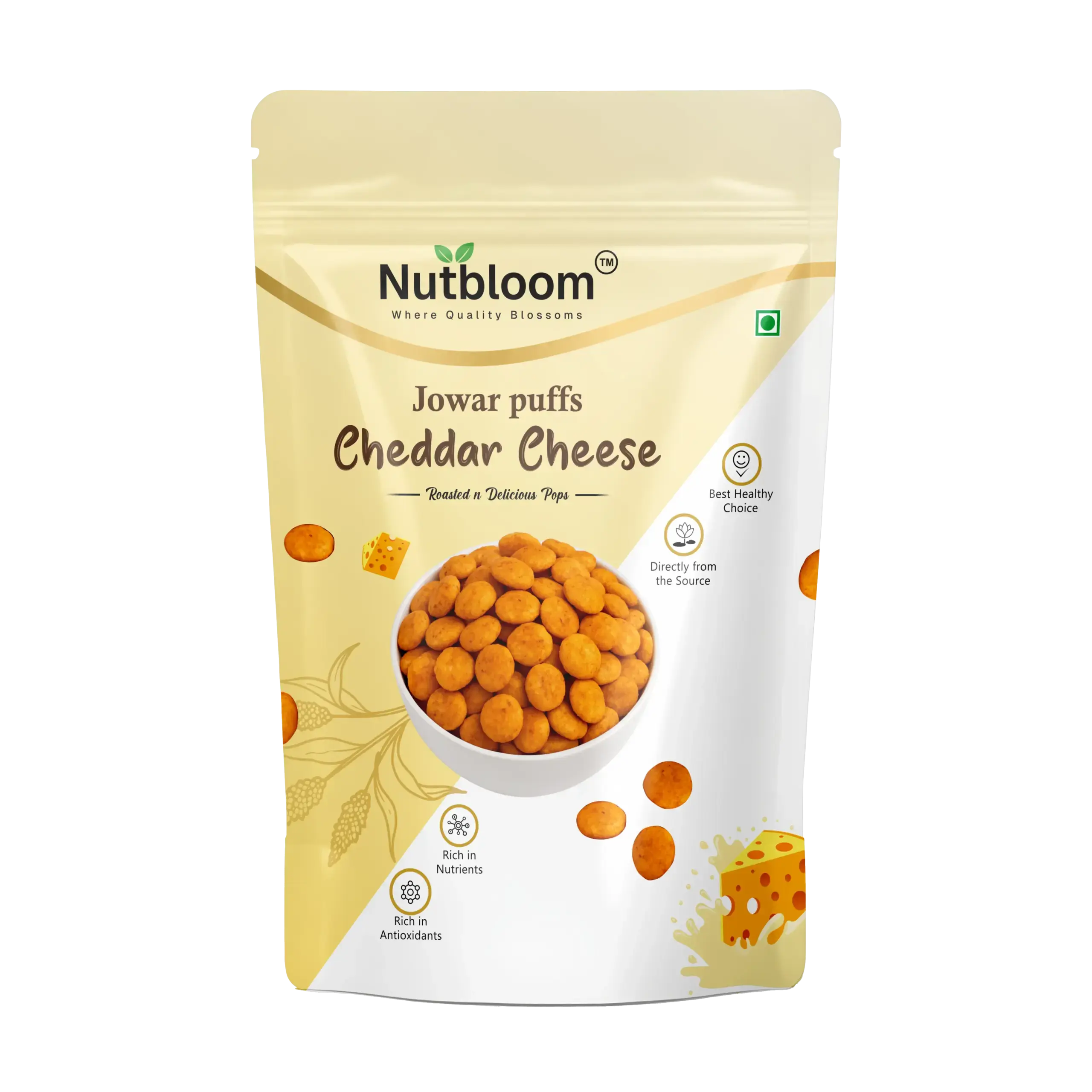 Nutbloom's Cheddar Cheese Jowar Puffs