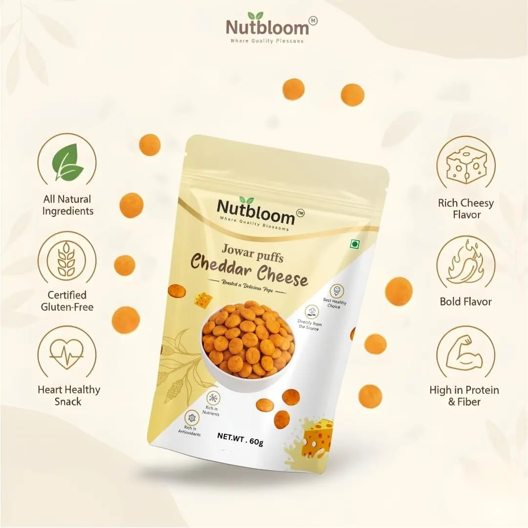 Nutbloom's Cheddar Cheese Jowar Puffs - Image 7