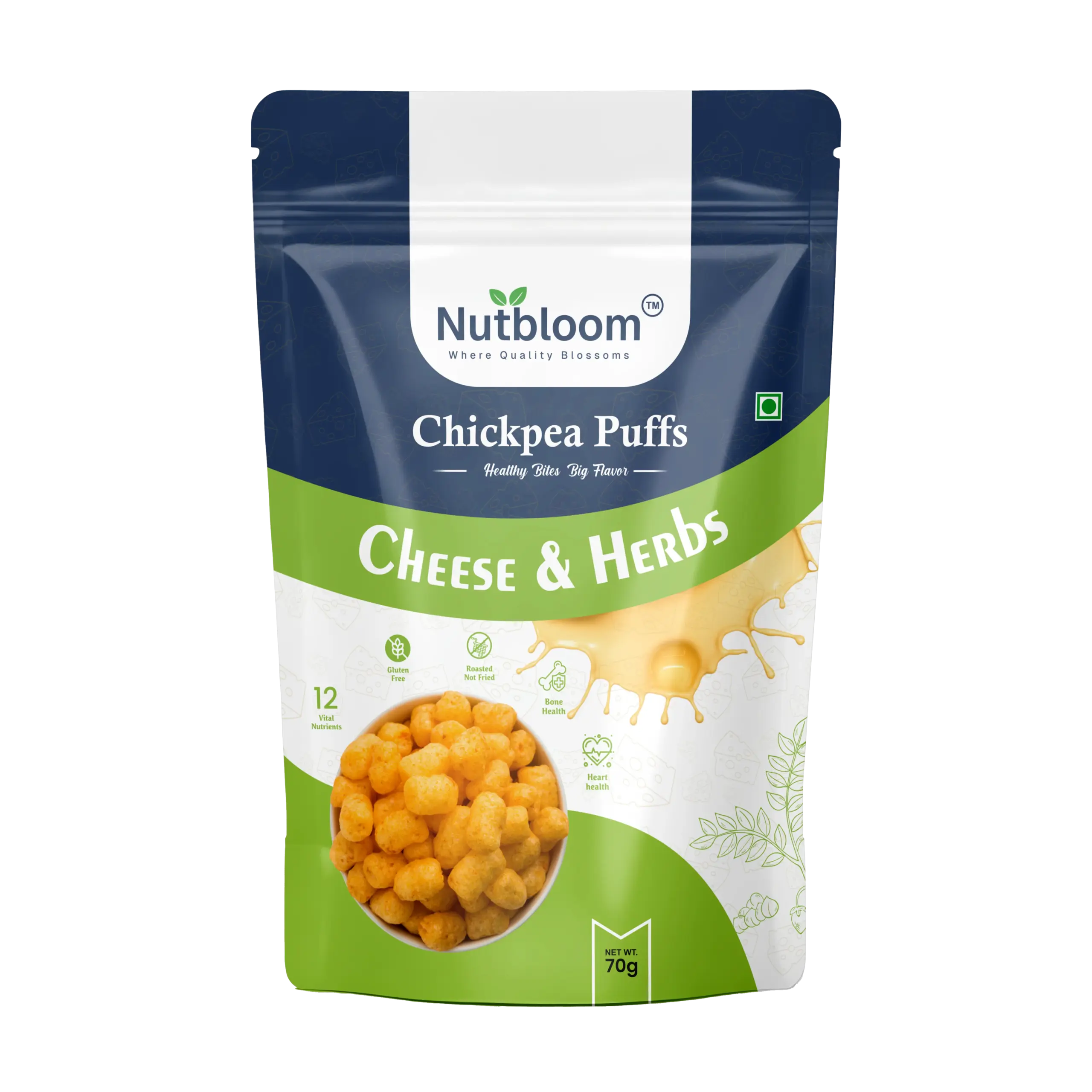 Nutbloom’s Chickpea Puffs – Cheese & Herbs