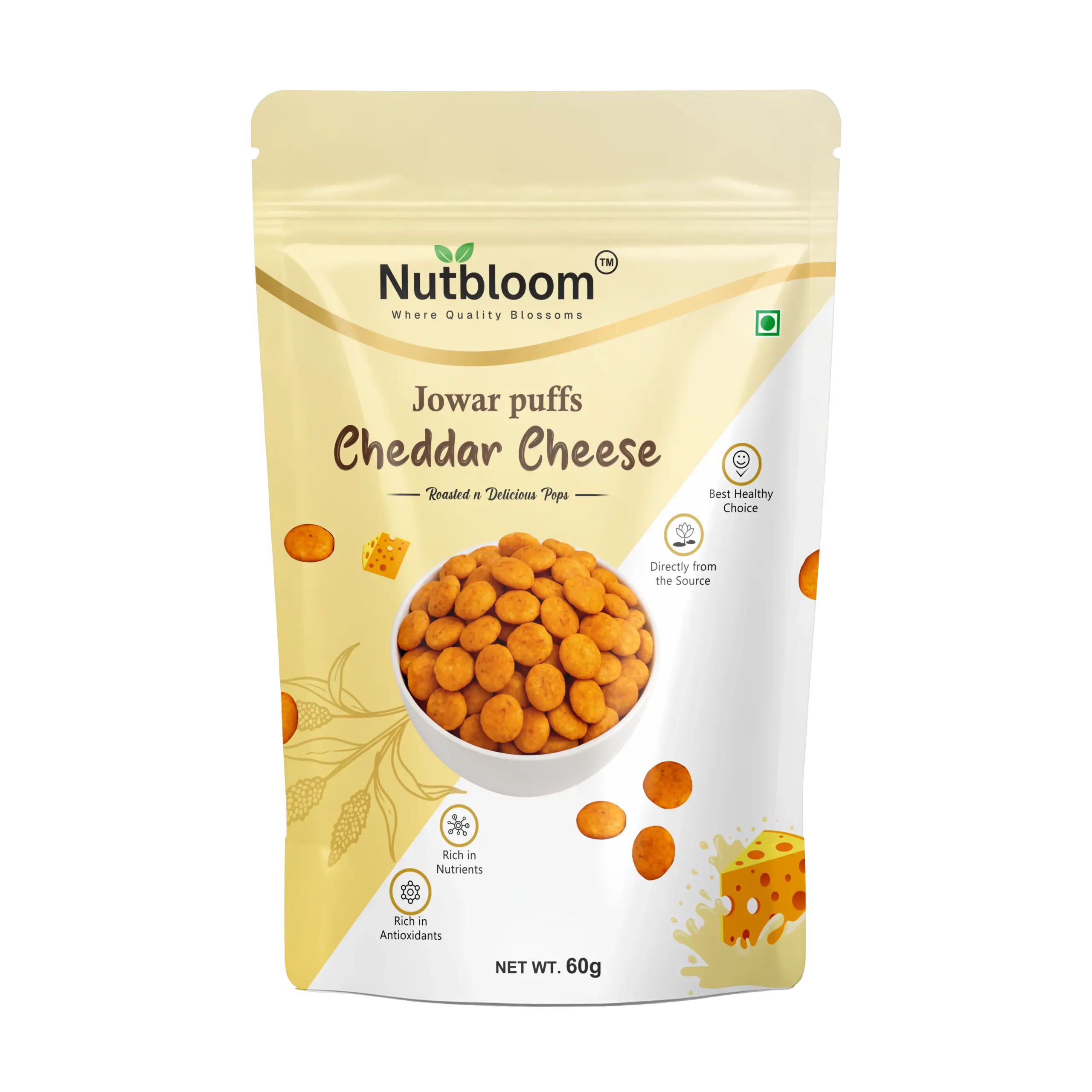 Nutbloom’s Cheddar Cheese Jowar Puffs