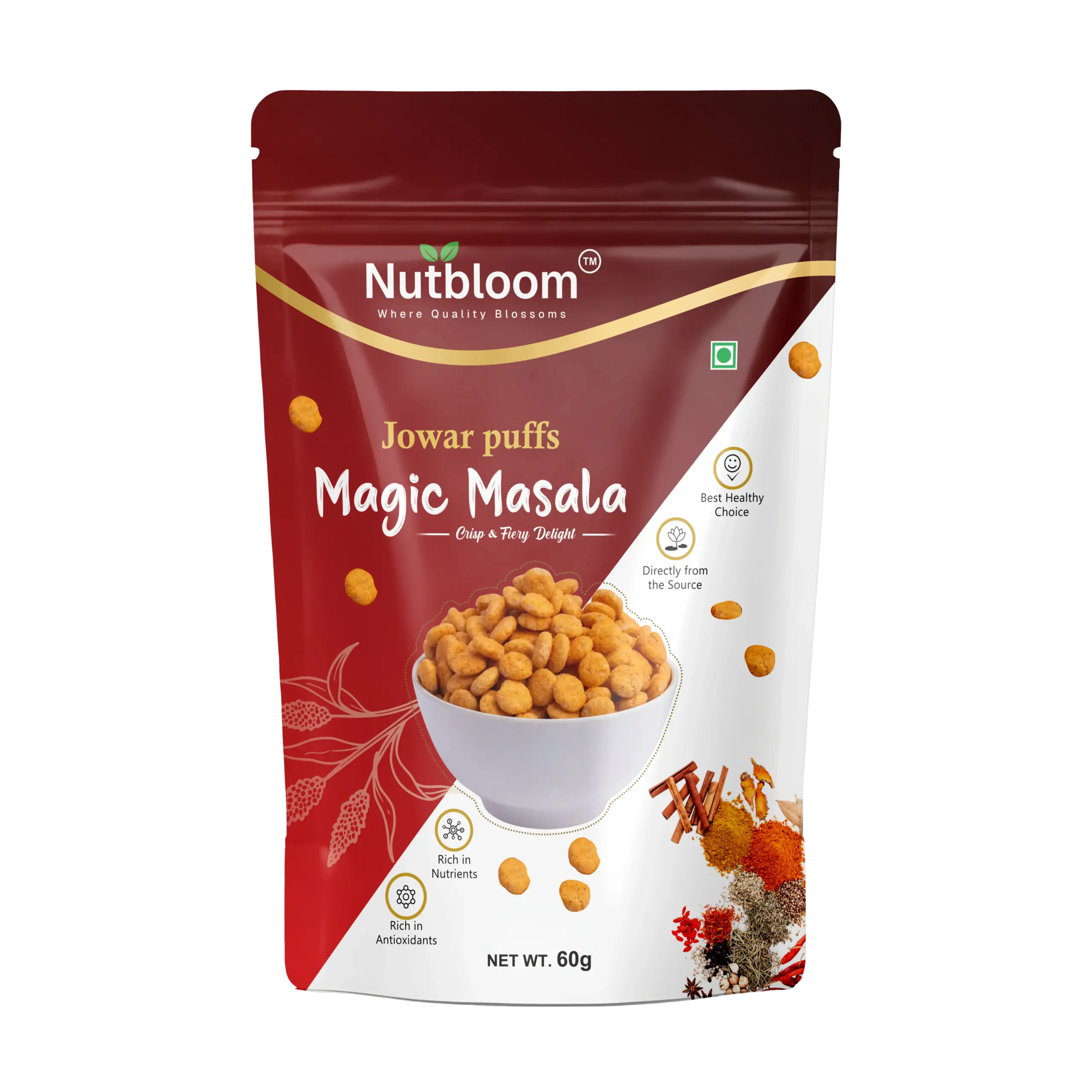 Nutbloom’s Magic Masala Jowar Puffs