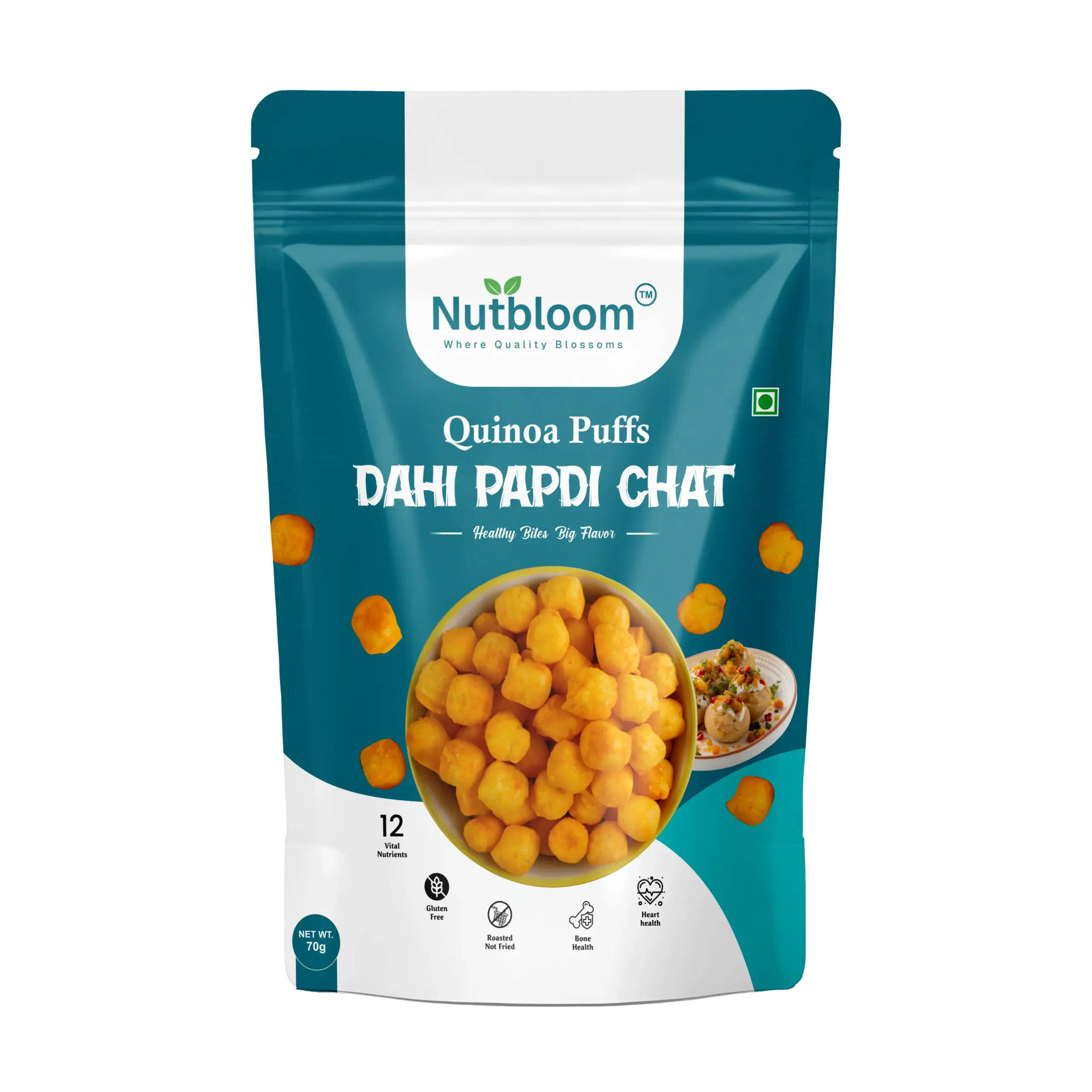 Nutbloom’s Dahi Papdi Chaat Quinoa Puffs