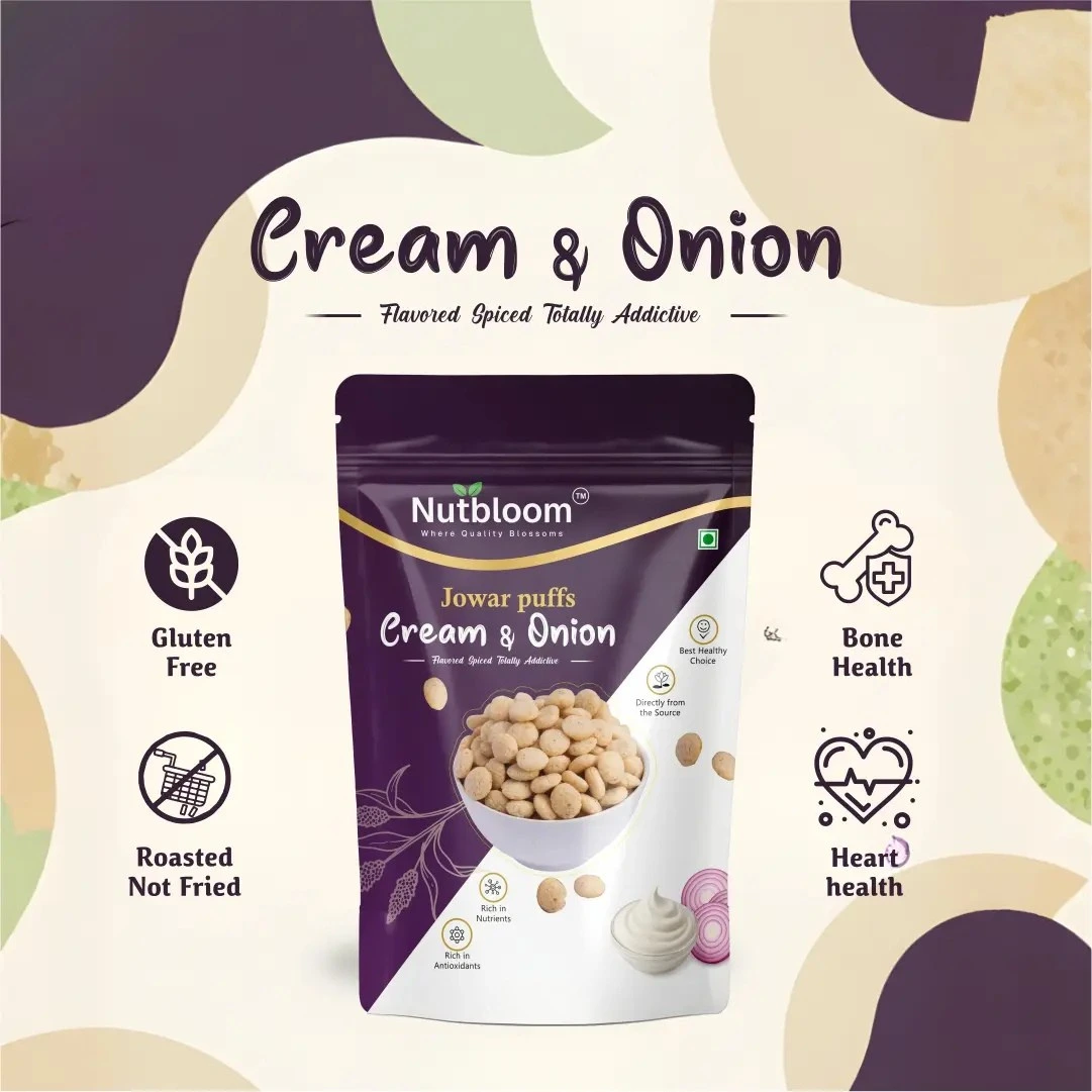 Nutbloom's Cream & Onion Jowar Puffs - Image 3
