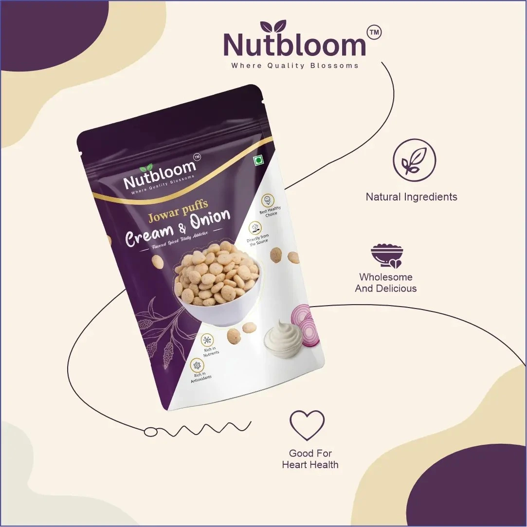 Nutbloom's Cream & Onion Jowar Puffs - Image 5