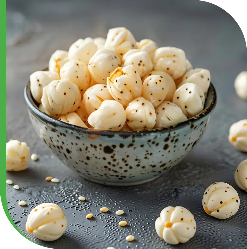 Roasted makhana snack without oil ideal for healthy weight loss diet